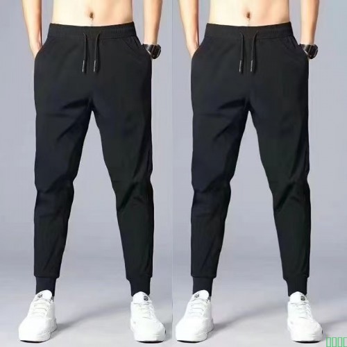 冰丝弹力裤子男夏季薄款耐磨耐脏工作服休闲宽松耐穿运动裤1/2件