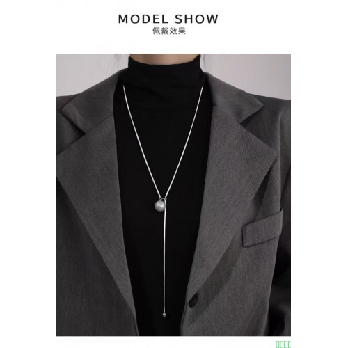 珍珠长款钛钢毛衣链2025新款爆款轻奢气质时尚小众项链女士配饰