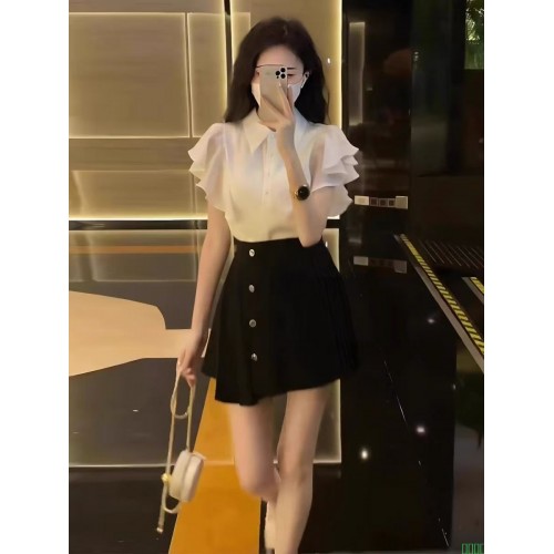 2025新款高级感气质韩系盐系穿搭轻熟JK制服连衣裙子两件套装女夏