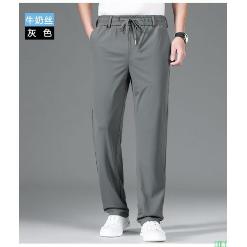 罗蒙冰丝卫裤夏季新款高弹力速干透气运动裤冰感超垂牛奶丝休闲裤
