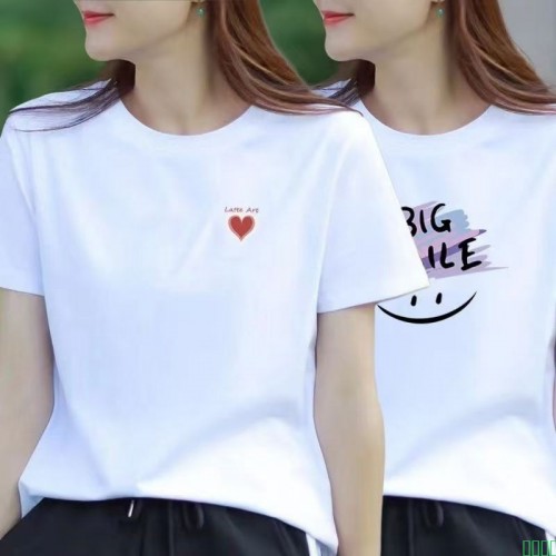 两件装2024年纯棉短袖体恤夏季新款女装韩版休闲显瘦爆款半袖上衣