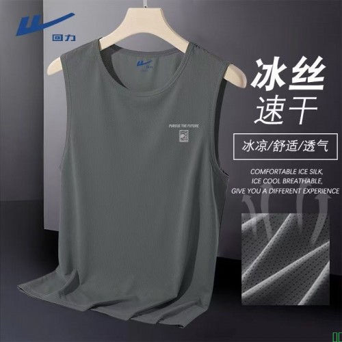 回力冰丝透气速干男士运动背心夏季简约潮牌美式休闲跑步无袖T恤