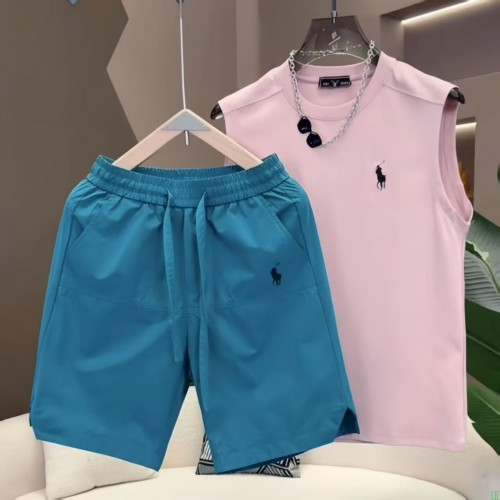 抖音爆款同厂家男士休闲无袖背心夏季透气激光打孔五分裤子男套装