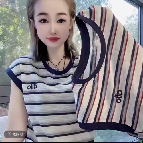 2025夏季新款韩版设计感小众刺绣显瘦百搭休闲条纹短袖T恤上衣ins