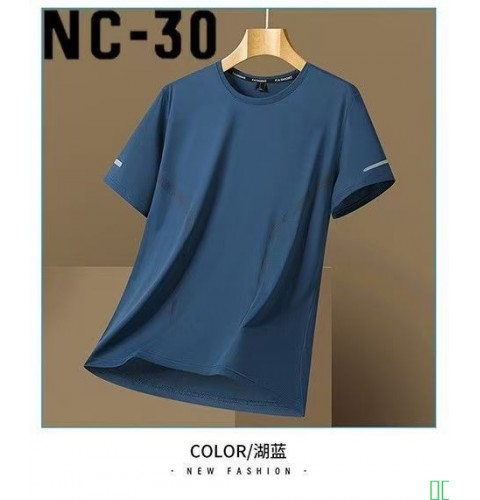 NC-30运动短袖T恤男夏季大码宽松冰丝圆领男士速干透气休闲上衣男