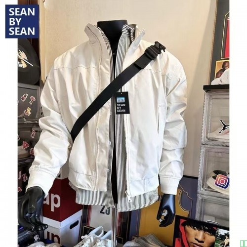 美式教练夹克三防立领休闲纯色复古户外工装飞行百搭外套男生外套