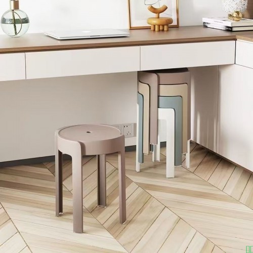 塑料凳子家用加厚圆凳现代简约创意客厅可叠放摞叠餐桌塑胶儿童凳