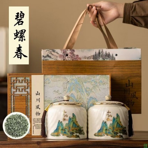 浙江头春明前手采碧螺春浓香型绿茶2025新茶高档礼盒装茶叶送礼装