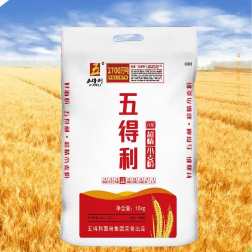 五得利面粉六星超精小麦粉面条10kg家用通用包子饺子馒头中筋面粉