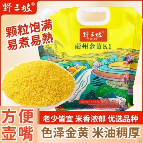 野三坡黄小米5斤河北蔚县金苗k1优质农家新米五谷杂粮主食煮粥