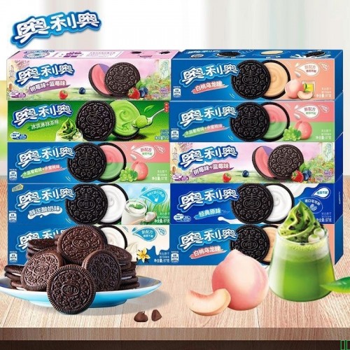 奥利奥春季限定夹心饼干97g*5盒巧克力原味草莓抹茶休闲解馋零食