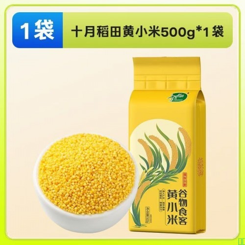【米粒金黄】十月稻田甄选黄小米500g*1袋真空包装米油浓稠