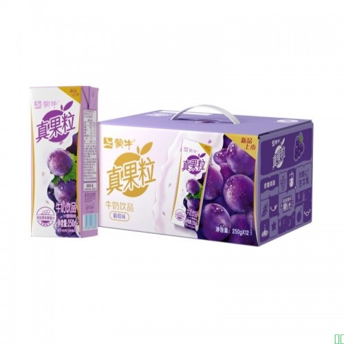 【9月】蒙牛真果粒葡萄味250g*12盒整箱牛奶饮品