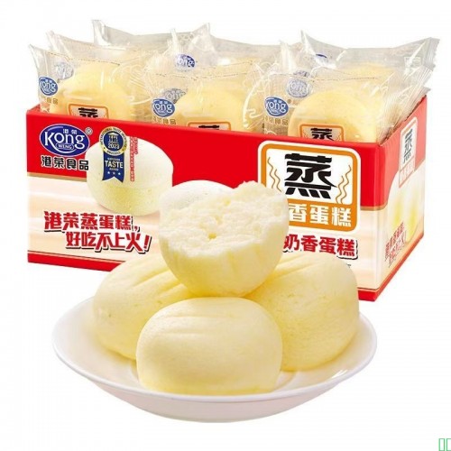 港荣蒸蛋糕奶香味320g早餐面包学生宿舍代餐办公室小零食品糕点心