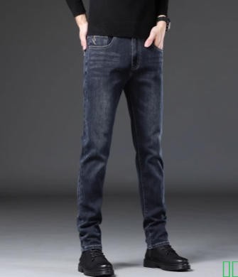 高端潮牌牛仔裤男直筒2025新款广州新塘秋冬不加绒厚款长裤子