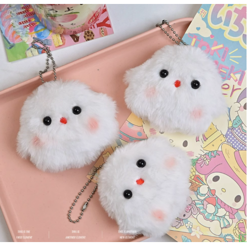 吱吱叫腮红可爱幽灵毛绒玩偶闺蜜包包挂件公仔钥匙扣情侣链小饰品