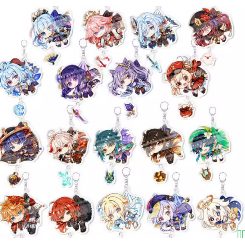 原神卡通游戏动漫亚克力钥匙扣雷电将军钟离甘雨可莉散兵吊坠挂件