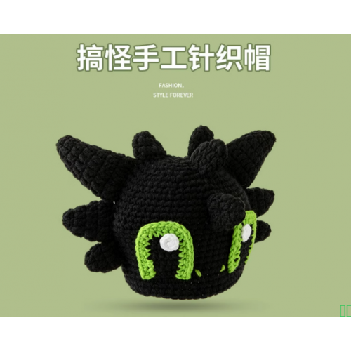 可爱搞怪帽子手工针织护耳秋冬季保暖毛线帽女卡通亲子韩版帽子