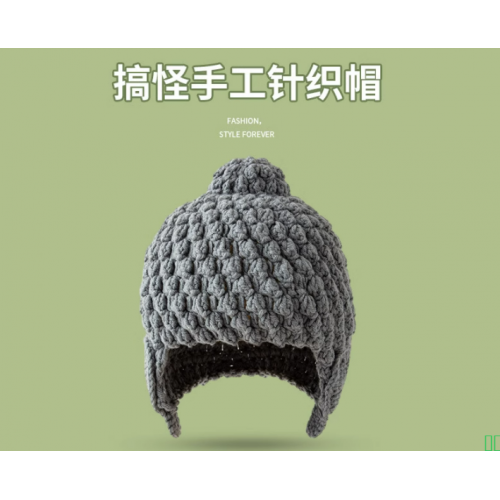 可爱搞怪帽子手工针织护耳秋冬季保暖毛线帽女卡通亲子韩版帽子
