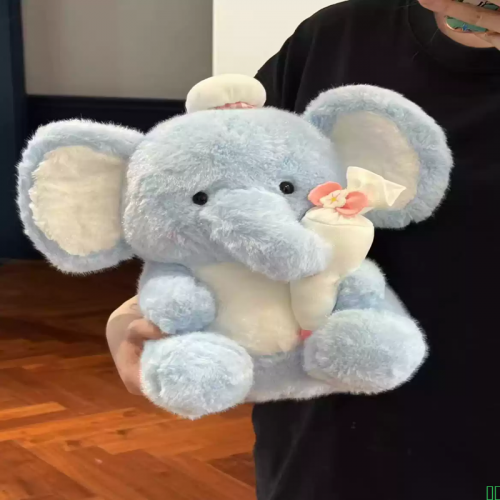 正版软萌小象玩偶睡觉抱安抚娃娃毛绒玩具大象公仔女生圣诞节礼物