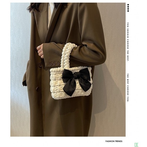 韩国ins手工编织包包蝴蝶结手拎包diy自制材料包手提包送女友礼物