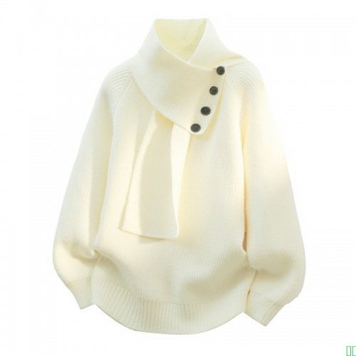 跨境新款高级感毛衣男宽松休闲针织衫美式潮牌纽扣时尚男士打底衫