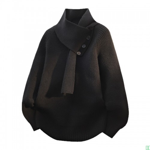 跨境新款高级感毛衣男宽松休闲针织衫美式潮牌纽扣时尚男士打底衫