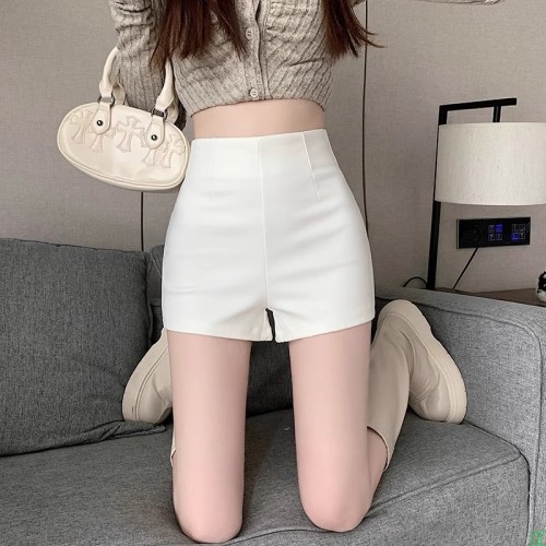 黑色弹力短裤女2025新款春夏西装小个子a字显瘦外穿高腰辣妹热裤