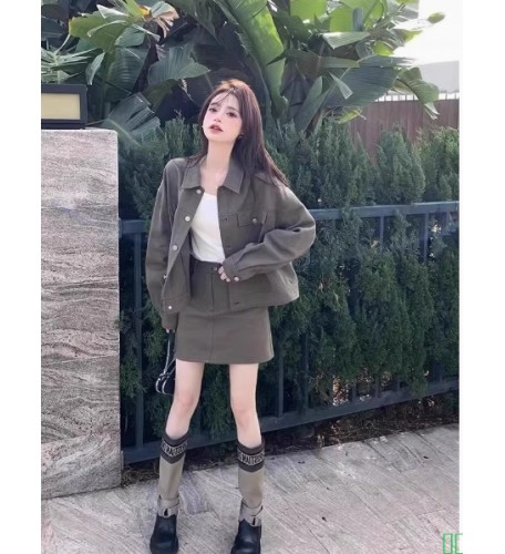 MZVZ美式复古迷彩阔腿牛仔裤女秋冬2025新款宽松直筒高腰工装裤子