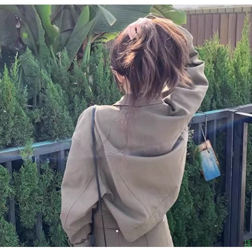 MZVZ美式复古迷彩阔腿牛仔裤女秋冬2025新款宽松直筒高腰工装裤子