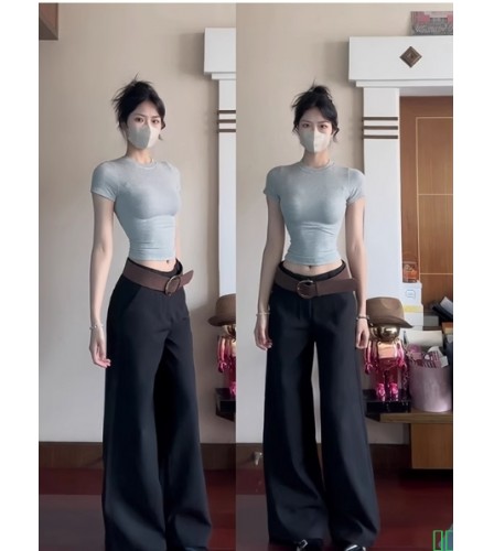 真维斯白色短袖t恤衫女士2025新款夏季宽松休闲简约纯棉上衣半袖X