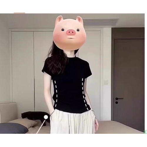 欧货白色纯棉设计感正肩短袖t恤女2025夏新爆款洋气宽松百搭上衣