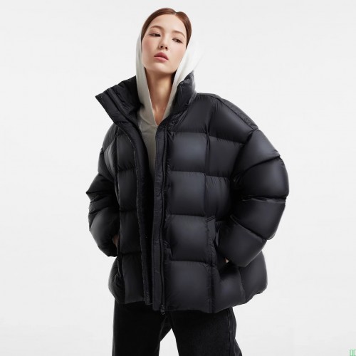 骆驼女装泡芙羽绒服加厚短款2025冬季新款保暖连帽面包羽绒外套女