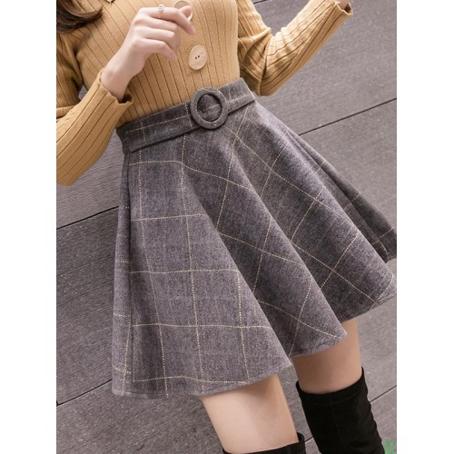 清仓撤柜品牌特价处理亏本2022秋冬格子半身裙女复古新款大码中长