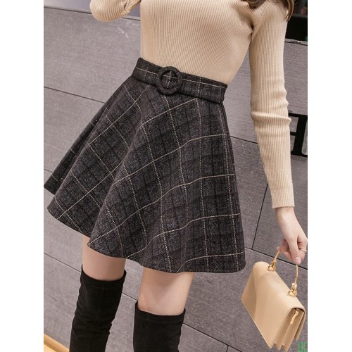 清仓撤柜品牌特价处理亏本2022秋冬格子半身裙女复古新款大码中长