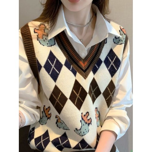 外贸原单意大利大牌女装清仓欧货马甲背心女针织冬季洋气外搭毛衣