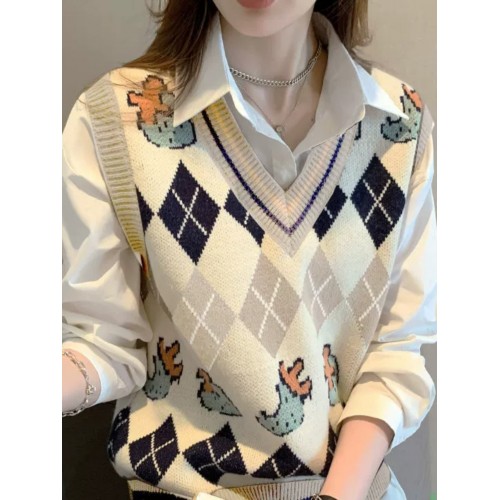 外贸原单意大利大牌女装清仓欧货马甲背心女针织冬季洋气外搭毛衣