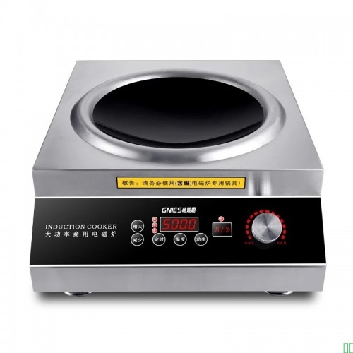 格妮思_GNIES_商用电磁炉5000w凹面大功率饭店幼儿园食堂酒店工厂炒菜6kw电磁灶大火力电炒锅_220V常规款5000W+45铁锅【图片_价格_品牌_报价】