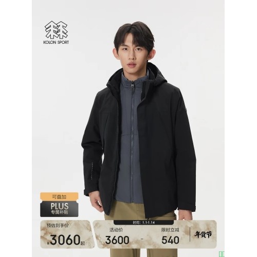 【KOLON_SPORTLHJK5WNT15】KOLON_SPORT可隆冲锋衣2级防泼水银标P棉内胆夹克男士棉服三合一【行情_报价_价格_评测】