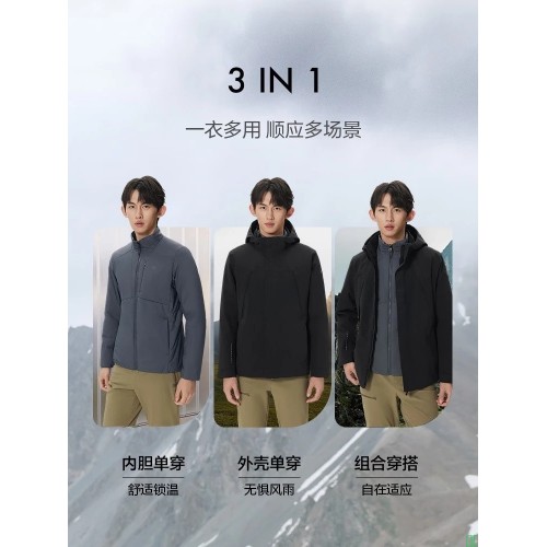 【KOLON_SPORTLHJK5WNT15】KOLON_SPORT可隆冲锋衣2级防泼水银标P棉内胆夹克男士棉服三合一【行情_报价_价格_评测】