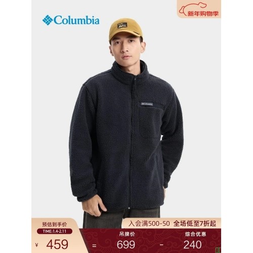 Columbia哥伦比亚户外25秋冬新品男子立领抓绒衣保暖外套AM2797_010_黑色_L_(180_100A)【图片_价格_品牌_报价】