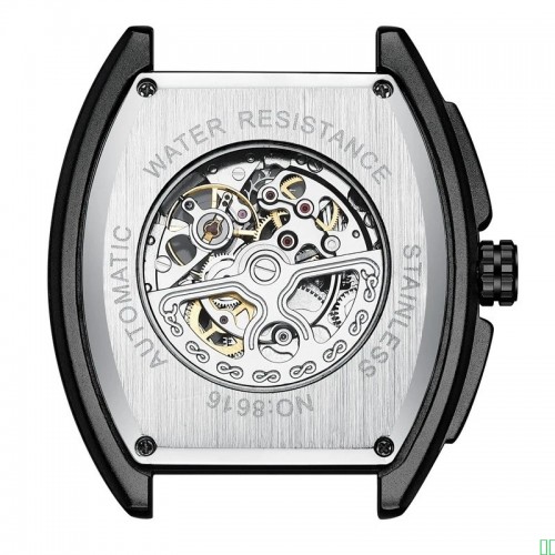 马克华菲（MARK_FAIRWHALE）手表男士镂空机械表全自动飞轮酒桶男表时尚学生防水夜光国潮腕表_黑武士【赠盒套装+皮表带+手串】【图片_价格_品牌_报价】