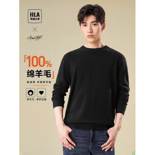 海澜之家纯羊毛羊毛衫男轻商务经典系列毛衣冬季男_HNZAW3W023A黑色F9_L_175_92A_推荐69-75kg【图片_价格_品牌_报价】
