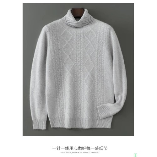 皮尔卡丹品牌高领羊绒衫男特级100%纯山羊绒双股加厚纯色提花高档毛衣打底_浅灰色_高档礼盒礼袋包装_XL_【推荐体重150-170斤】【图片_价格_品牌_报价】