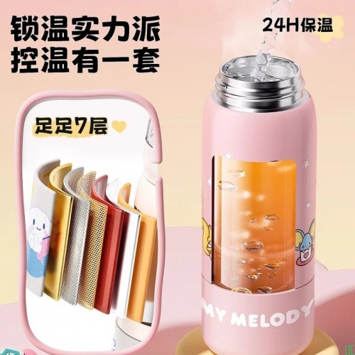 BIBK儿童保温杯小学生上学专用2025新款女孩一年级双饮吸管水壶幼儿园_【母婴级316内胆】美乐蒂粉380ml_一杯三饮【图片_价格_品牌_报价】