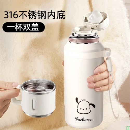 柏邦保温杯女款2025新款水杯女生高颜值316不锈钢儿童小学生上学专用_奶油白600ml【茶隔+杯刷】_生日礼物送女友【24小时保温保冷】【图片_价格_品牌_报价】