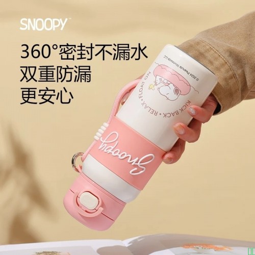 史努比保温杯儿童316不锈钢男女学生上学专用高颜值便携耐摔吸管水杯子_克莱因蓝_-【316不锈钢内胆】500ml【图片_价格_品牌_报价】