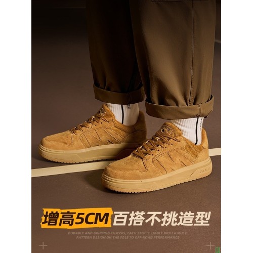 骆驼2025冬季男鞋新款厚底增高鞋男百搭休闲鞋男复古潮流男士板鞋