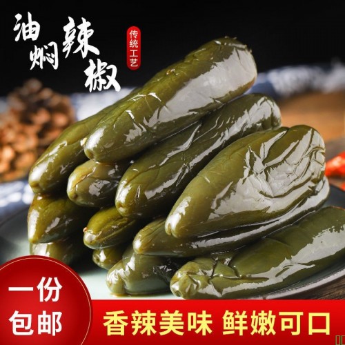 油焖港椒即食咸菜油泡辣椒腌辣椒开胃泡菜佐餐下饭菜酱菜酱油辣椒