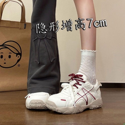 雪兰黛厚底增高7cm德训女2026新款春季运动鞋老爹帆布阿甘小白鞋